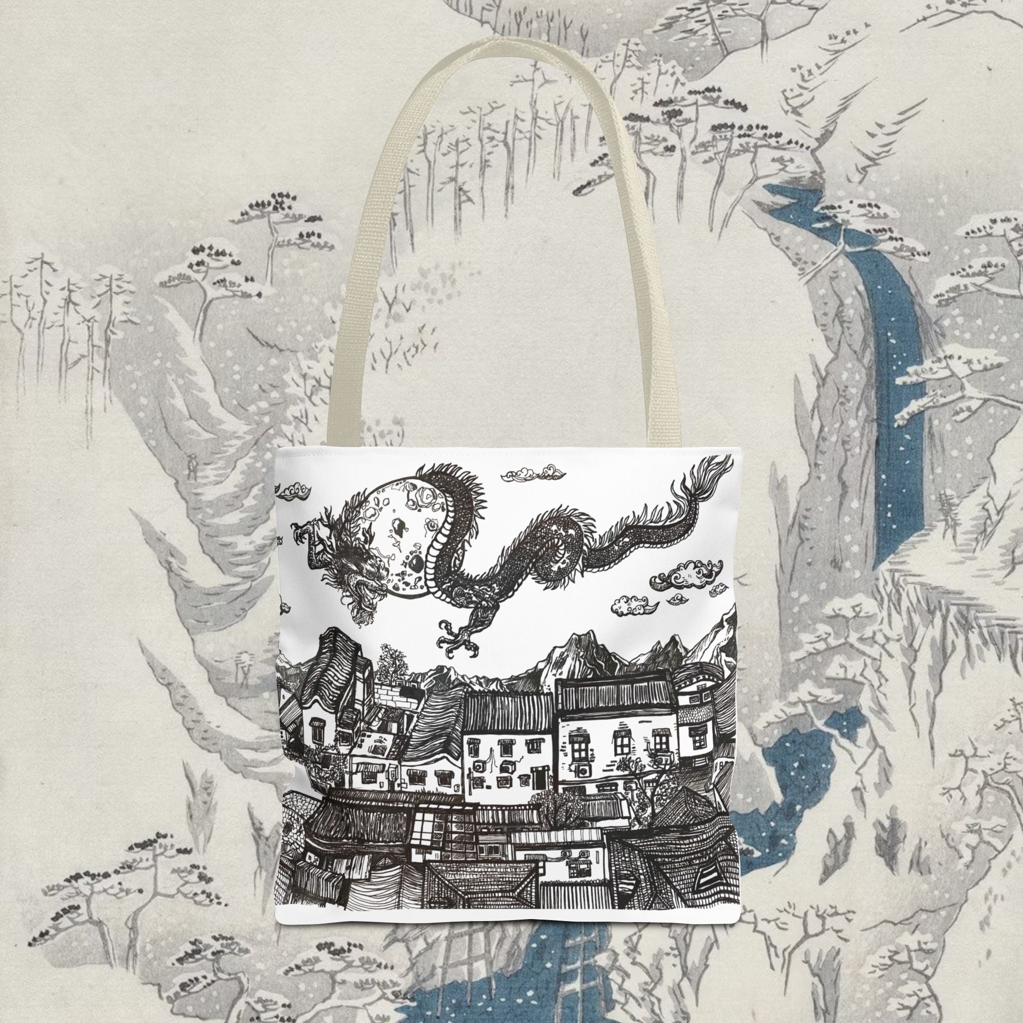 'When the Dragon Passes' Art Tote Bag