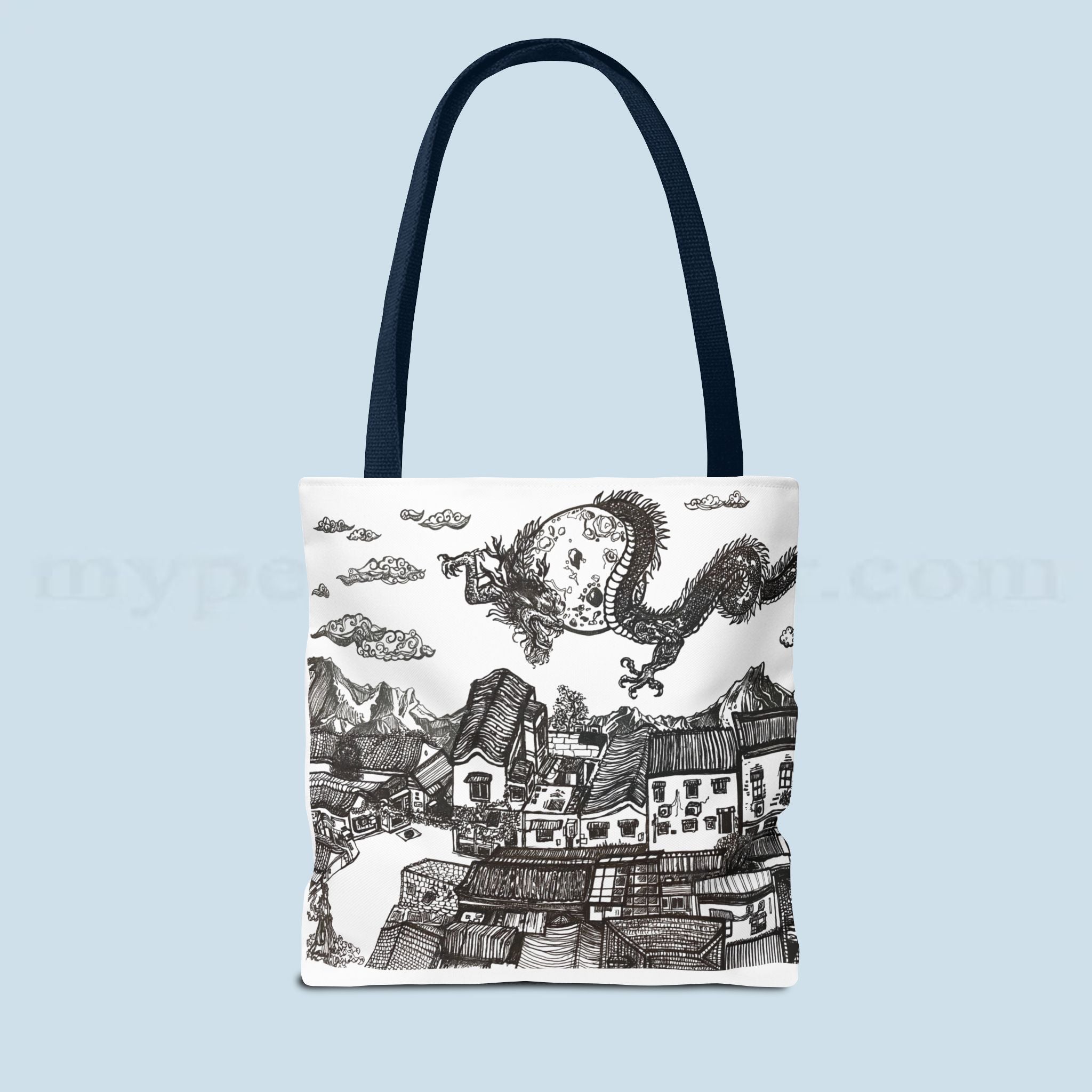 'When the Dragon Passes' Art Tote Bag