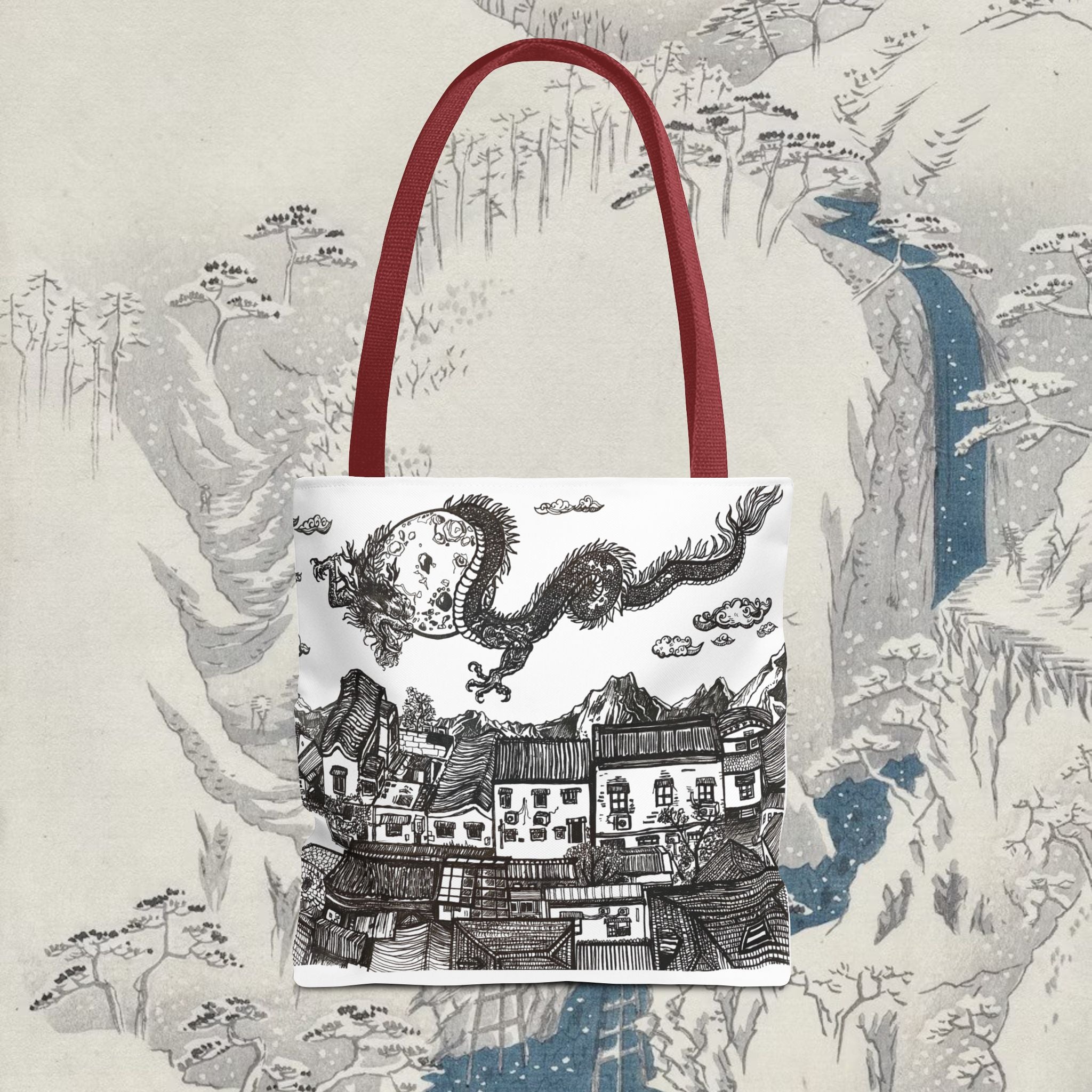 'When the Dragon Passes' Art Tote Bag