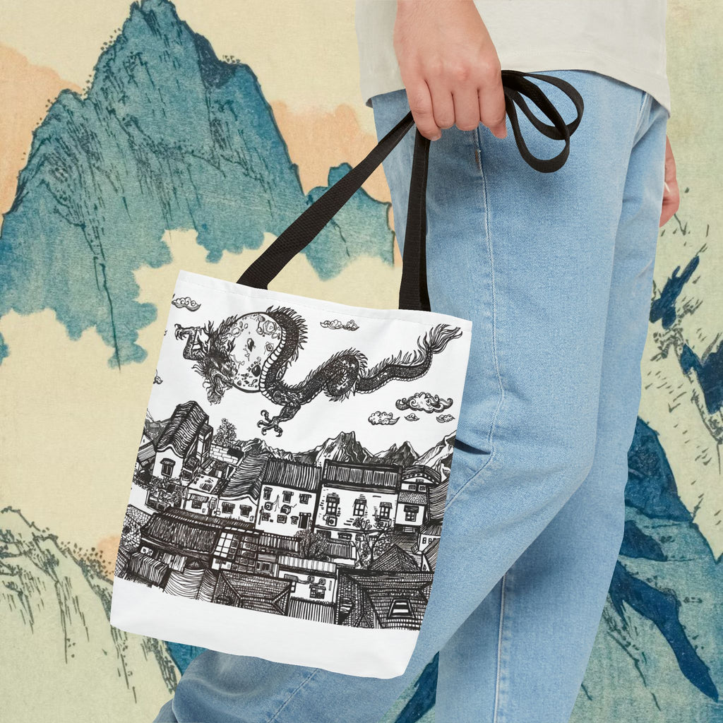 'When the Dragon Passes' Art Tote Bag