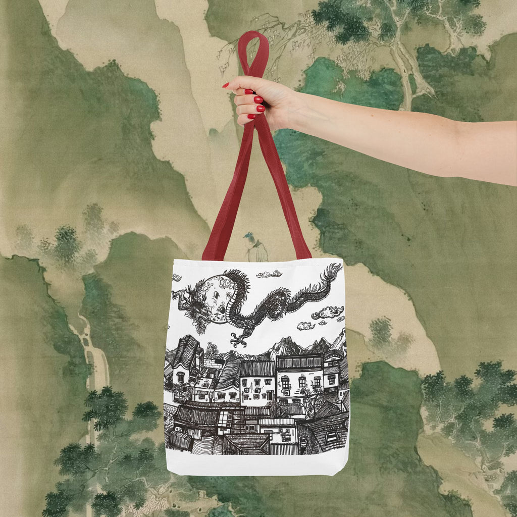'When the Dragon Passes' Art Tote Bag