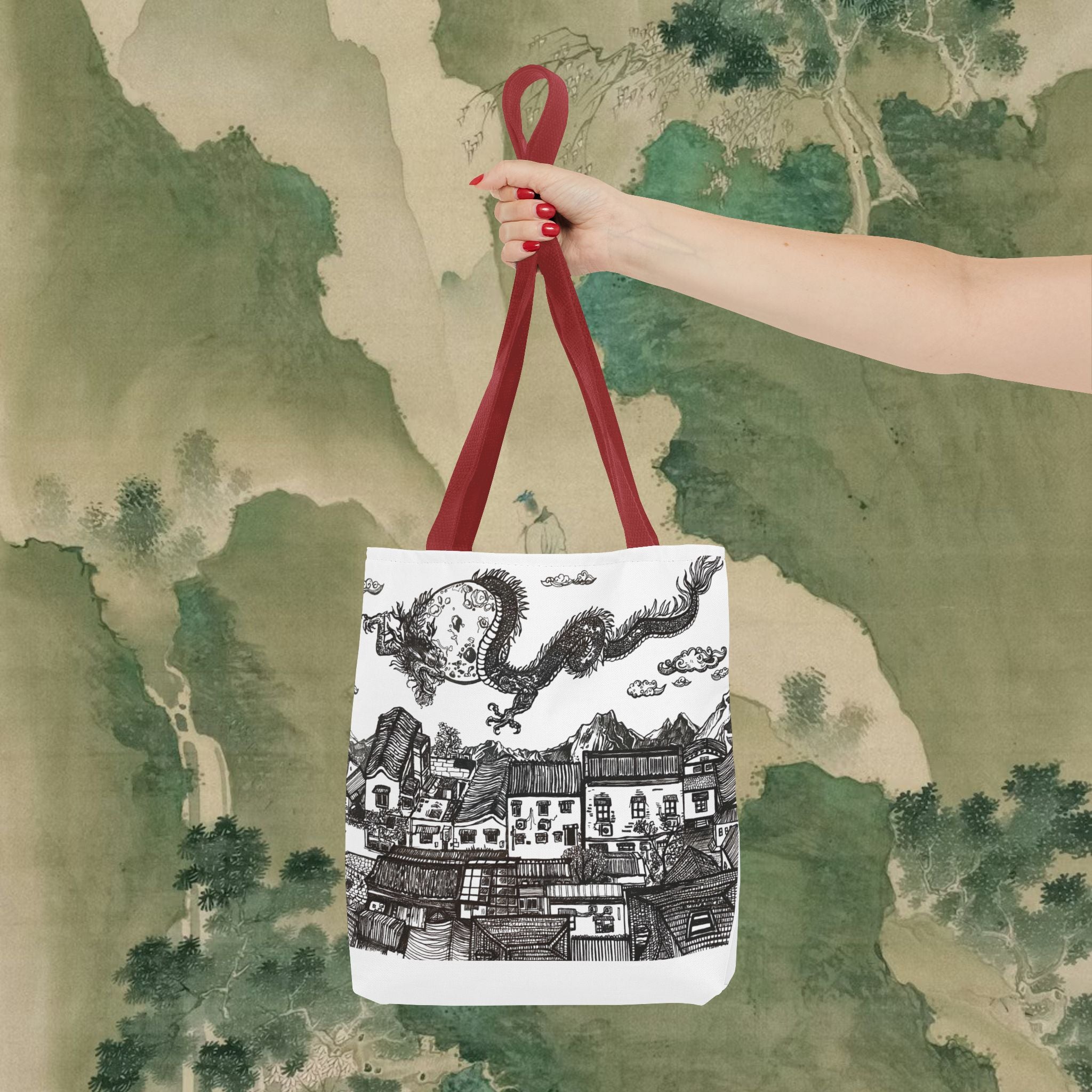 'When the Dragon Passes' Art Tote Bag