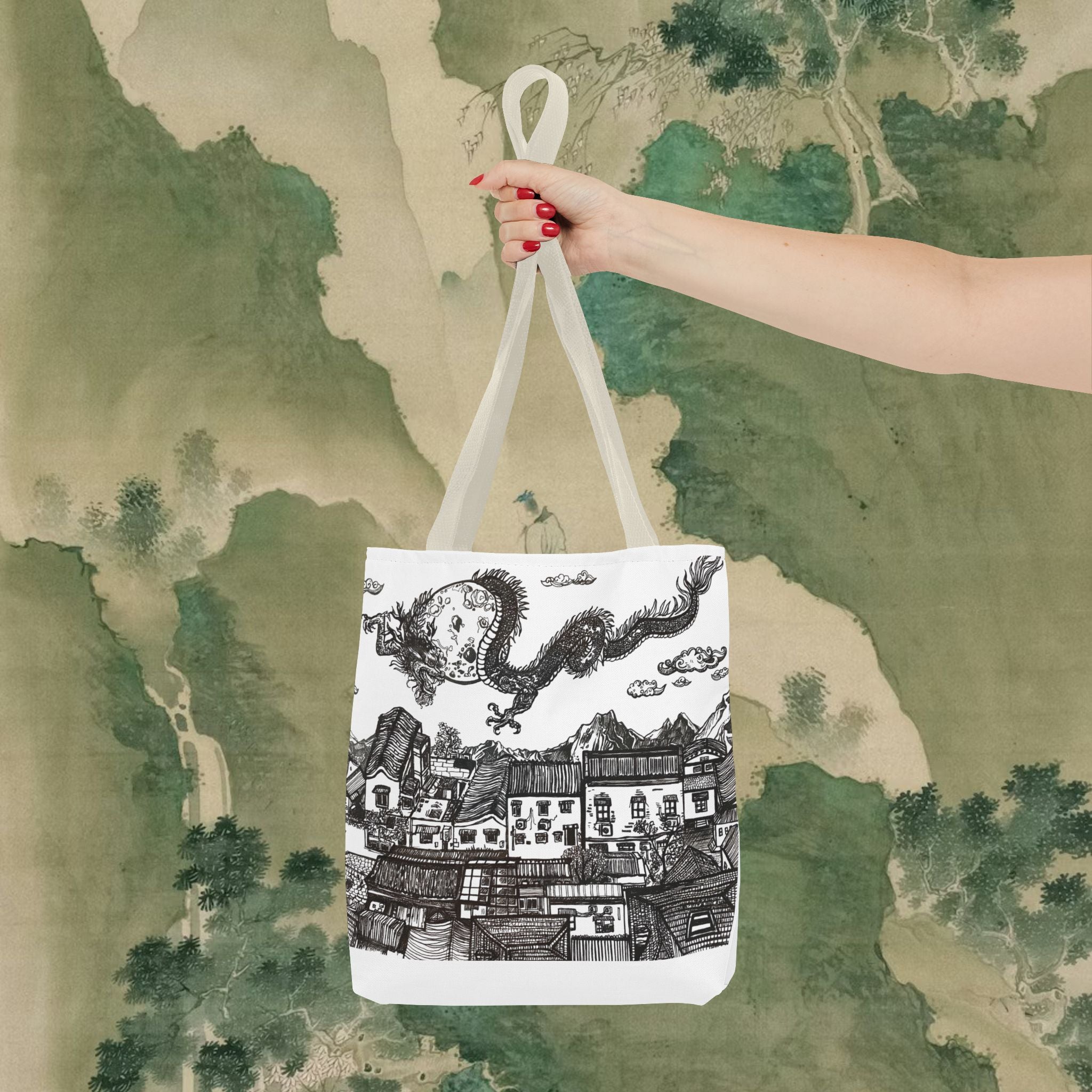 'When the Dragon Passes' Art Tote Bag