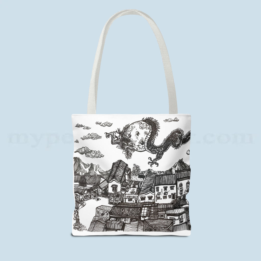 'When the Dragon Passes' Art Tote Bag