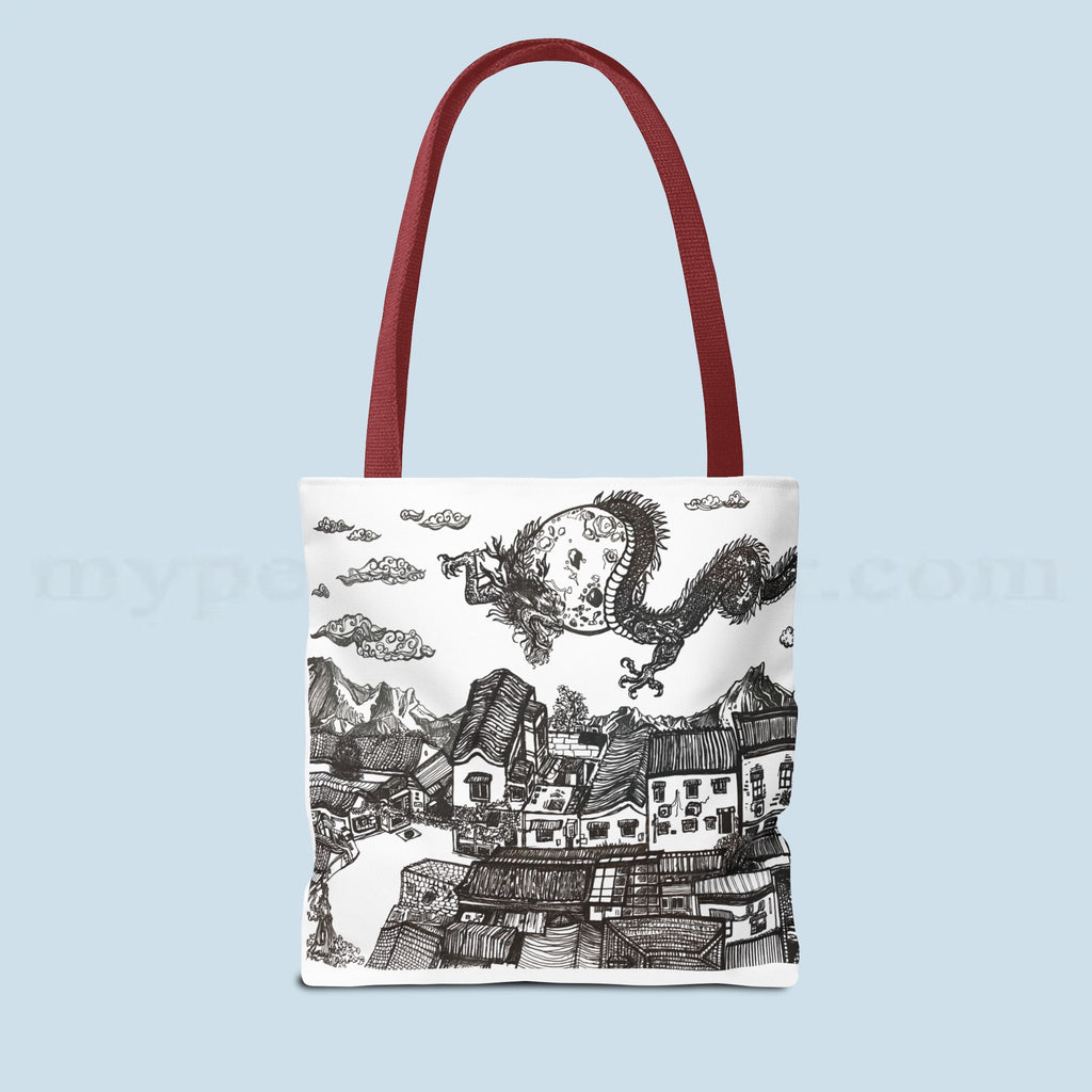 'When the Dragon Passes' Art Tote Bag