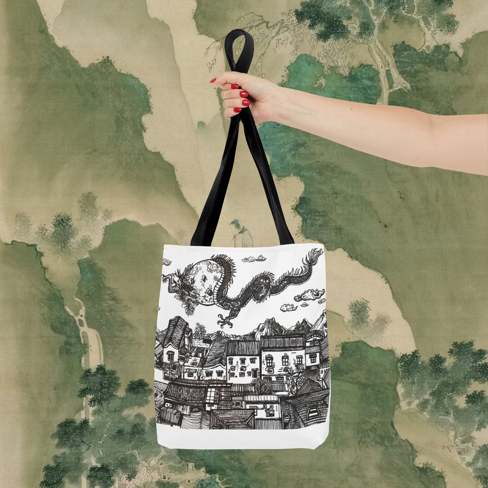'When the Dragon Passes' Art Tote Bag