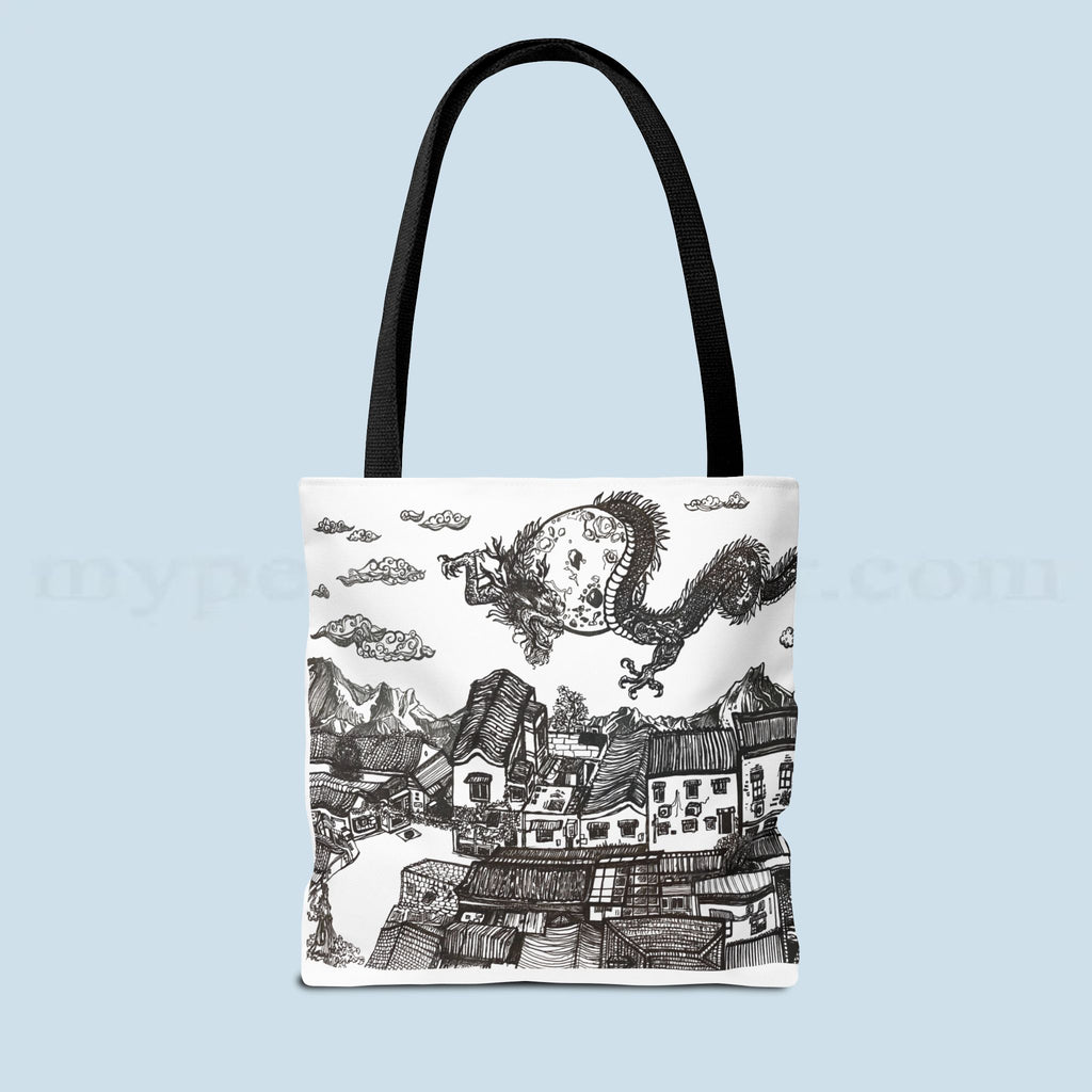 'When the Dragon Passes' Art Tote Bag