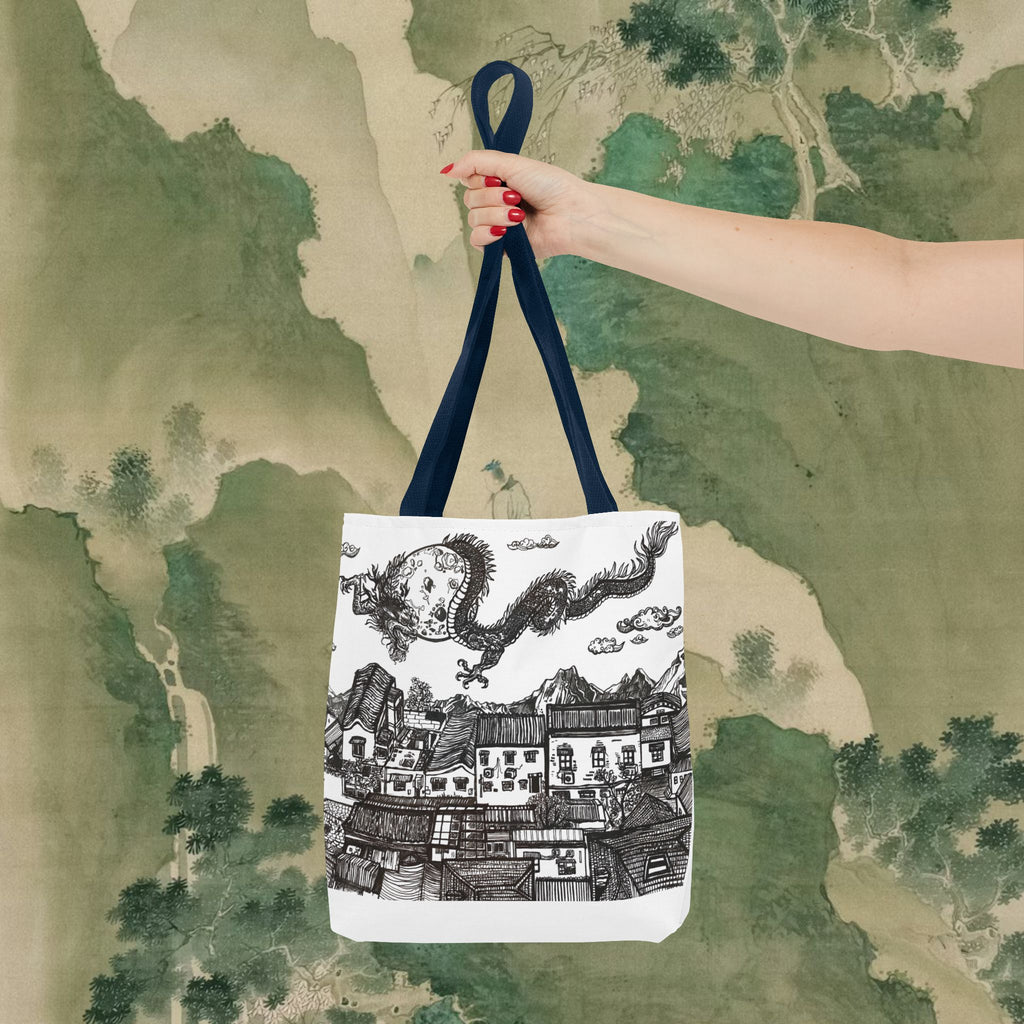'When the Dragon Passes' Art Tote Bag